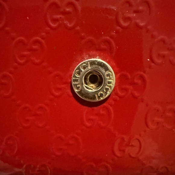 Gucci Red Embossed Leather wallet - Picture 6 of 16